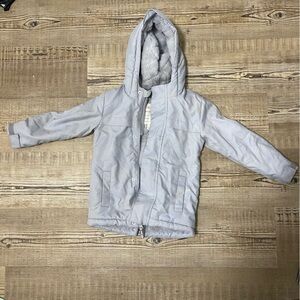 Cat & Jack Light Gray Fleece Lined Hooded Playground Parka Jacket 4T